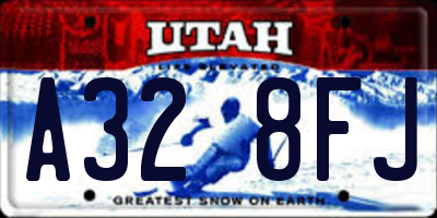 UT license plate A328FJ