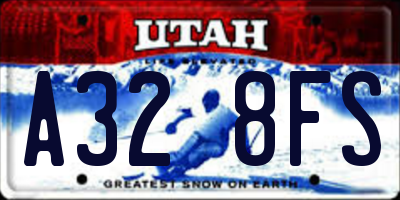 UT license plate A328FS