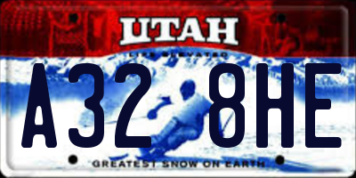 UT license plate A328HE