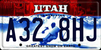 UT license plate A328HJ
