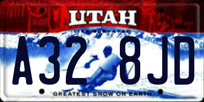 UT license plate A328JD