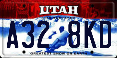 UT license plate A328KD