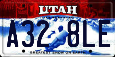 UT license plate A328LE