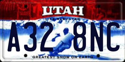 UT license plate A328NC