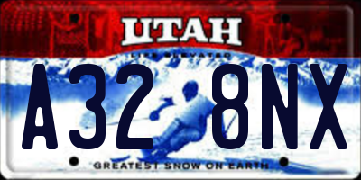UT license plate A328NX