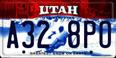 UT license plate A328PO