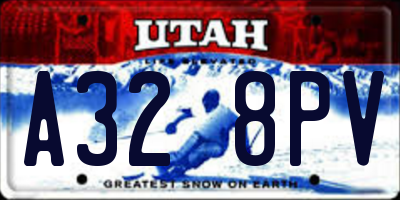 UT license plate A328PV