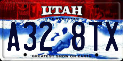 UT license plate A328TX