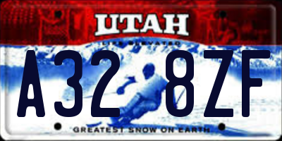 UT license plate A328ZF