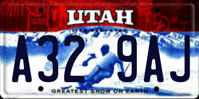 UT license plate A329AJ