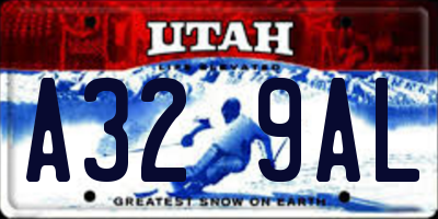 UT license plate A329AL