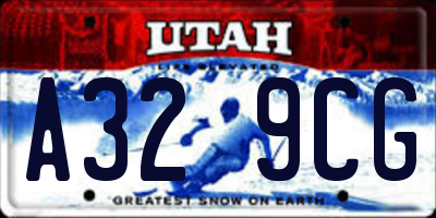 UT license plate A329CG