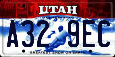 UT license plate A329EC