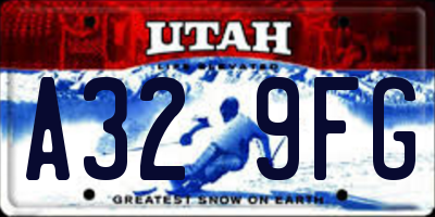 UT license plate A329FG