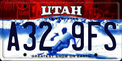 UT license plate A329FS