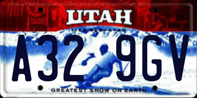 UT license plate A329GV