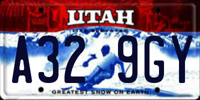 UT license plate A329GY