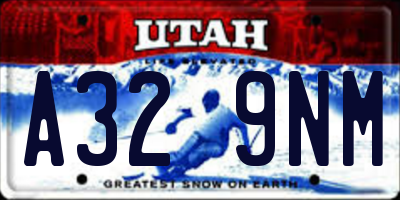 UT license plate A329NM