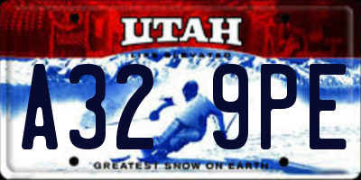 UT license plate A329PE
