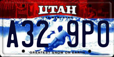 UT license plate A329PO