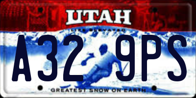 UT license plate A329PS