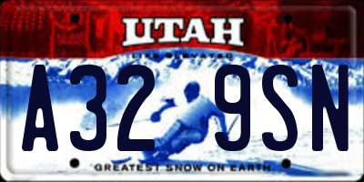 UT license plate A329SN