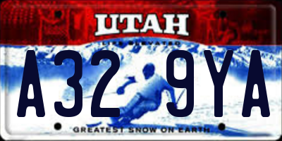 UT license plate A329YA