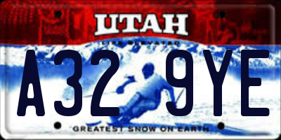 UT license plate A329YE