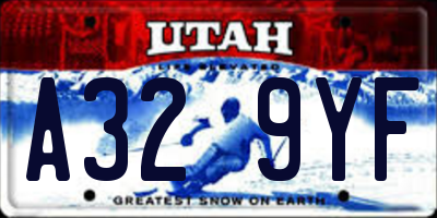 UT license plate A329YF