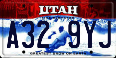 UT license plate A329YJ
