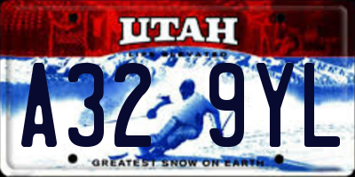 UT license plate A329YL