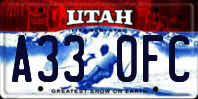 UT license plate A330FC