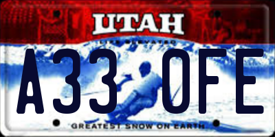 UT license plate A330FE