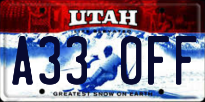 UT license plate A330FF