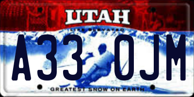 UT license plate A330JM