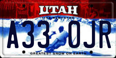 UT license plate A330JR