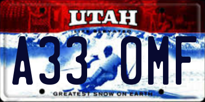 UT license plate A330MF