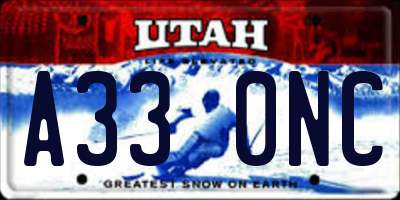 UT license plate A330NC