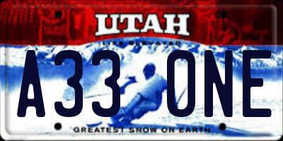 UT license plate A330NE