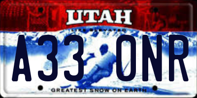 UT license plate A330NR