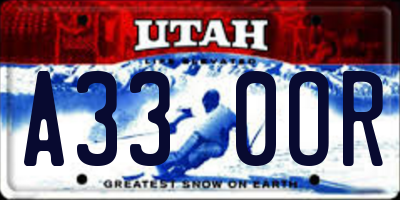 UT license plate A330OR