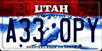 UT license plate A330PY