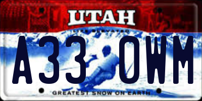 UT license plate A330WM