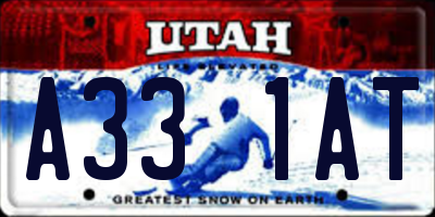 UT license plate A331AT