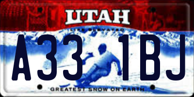 UT license plate A331BJ