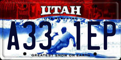 UT license plate A331EP