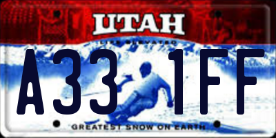 UT license plate A331FF