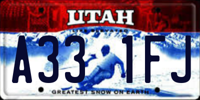 UT license plate A331FJ