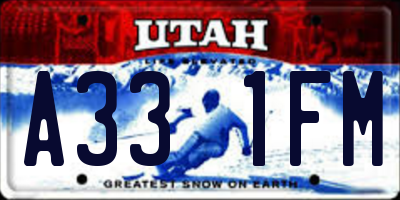 UT license plate A331FM
