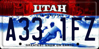 UT license plate A331FZ